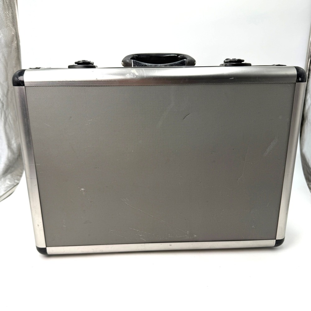 Vintage Aluminum Hard Shell Carrying Case Silver Tool Equipment Box